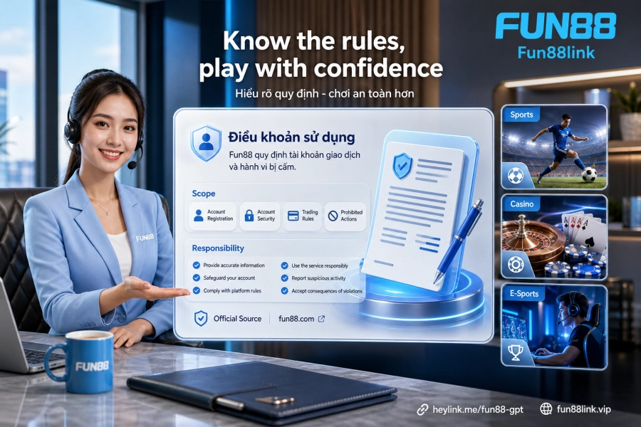 Điều khoản sử dụng Fun88 quy định tài khoản giao dịch và hành vi bị cấm