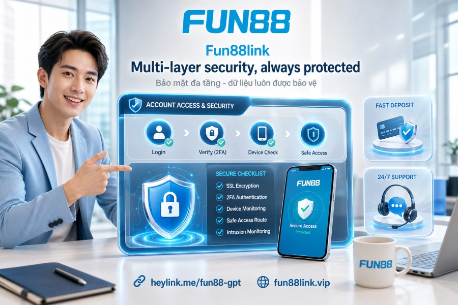Chính sách bảo mật Fun88 mã hóa SSL xác thực 2FA giám sát xâm nhập