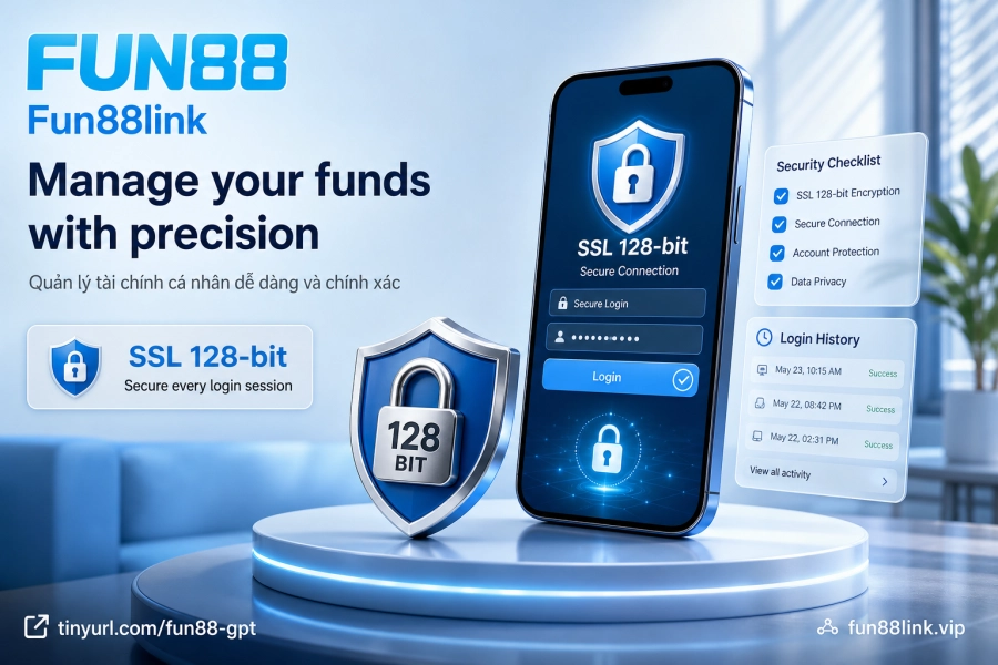 Mã hóa SSL 3 tầng bảo mật giao dịch nạp rút tiền Fun88