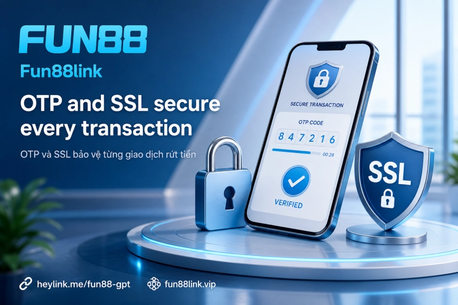 Bảo mật rút tiền Fun88 — SSL 128-bit OTP và lưu ý mạng USDT-TRC20