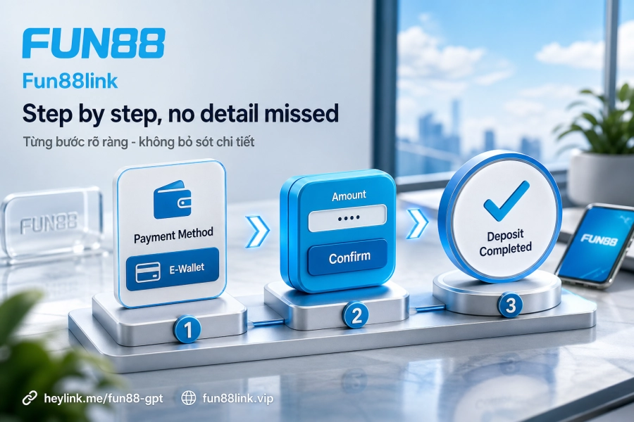 Các bước nạp tiền Fun88 từng bước đăng nhập xác nhận giao dịch